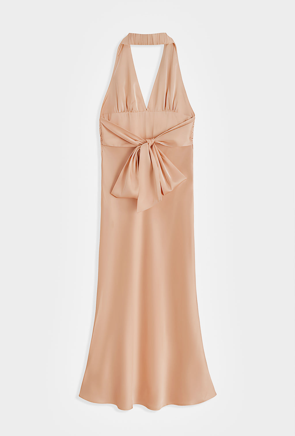 Salmon Halter Neck Dress