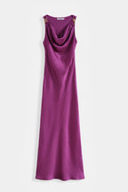 Magenta Selena Satin Dress