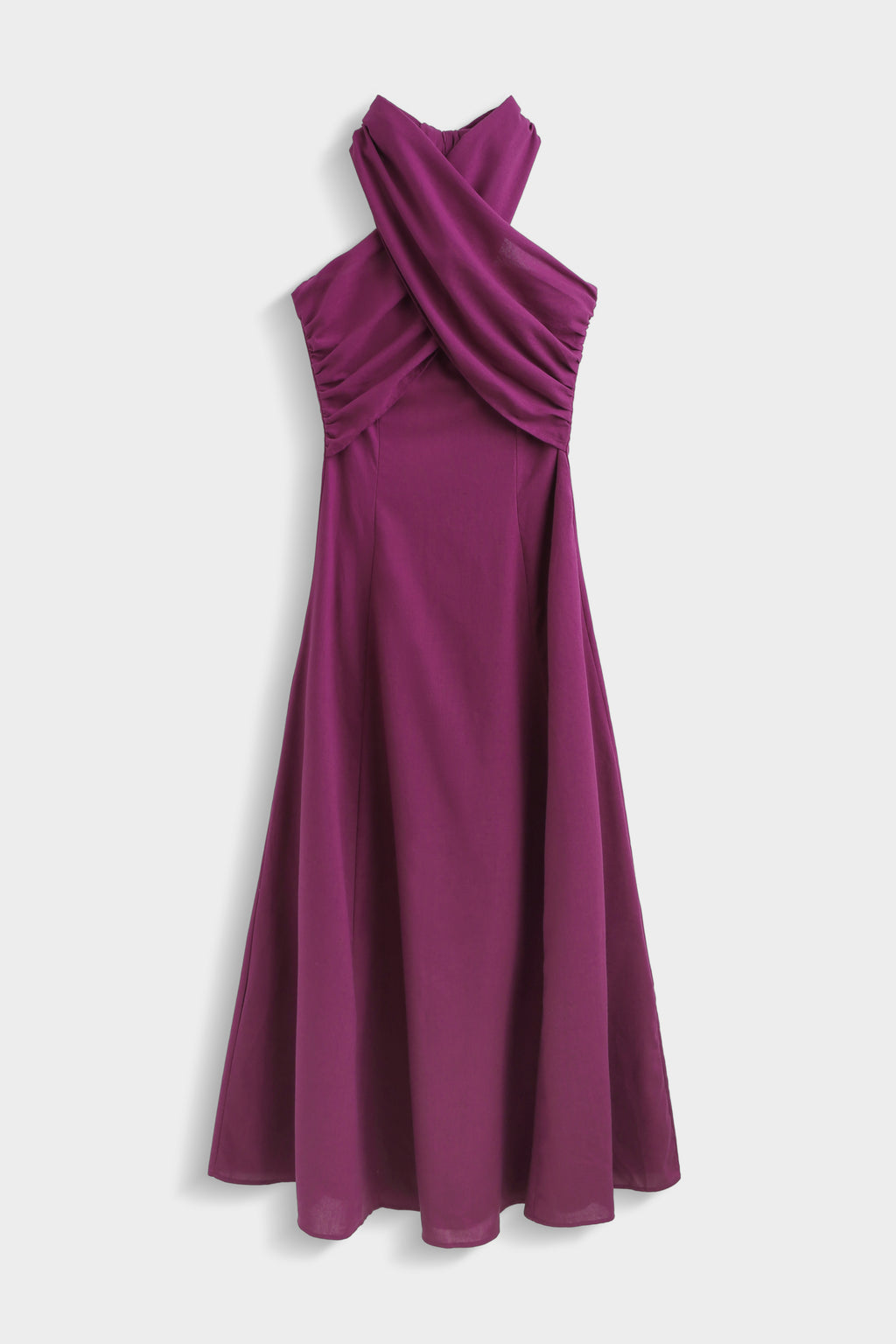 Magenta Estelle Linen Dress