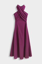 Magenta Estelle Linen Dress