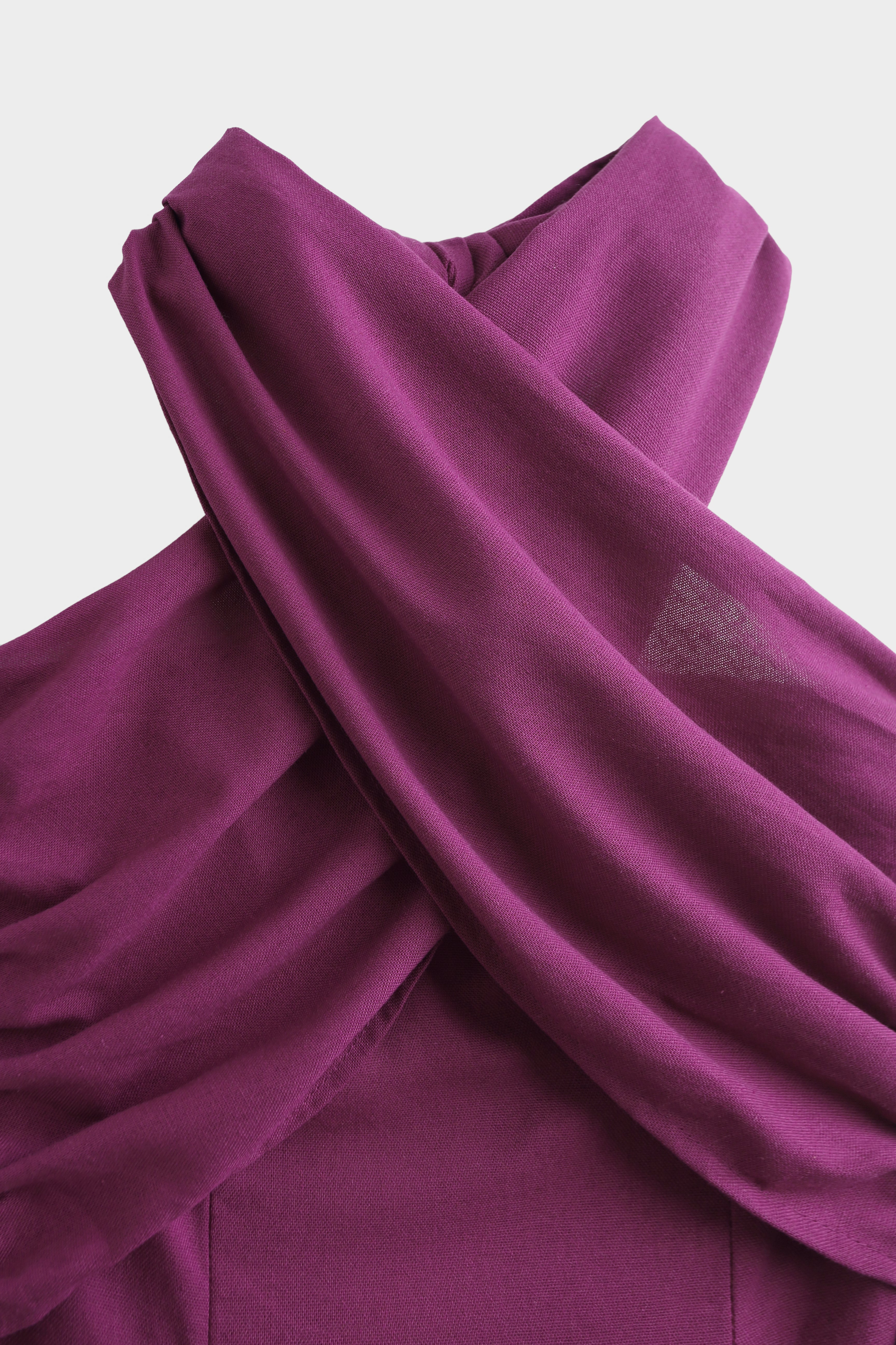 Magenta Estelle Linen Dress