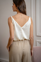 Ivory Twist Satin Cami