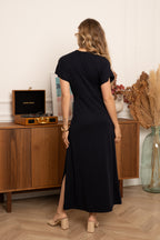 Navy V Neck Ava Maxi Dress