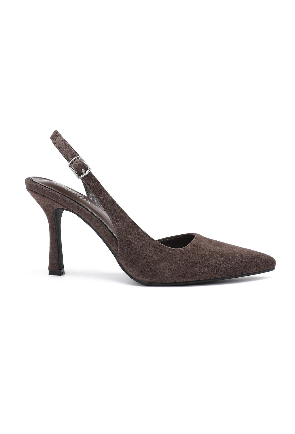 Brown Suede Slingback Heel