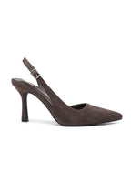 Brown Suede Slingback Heel