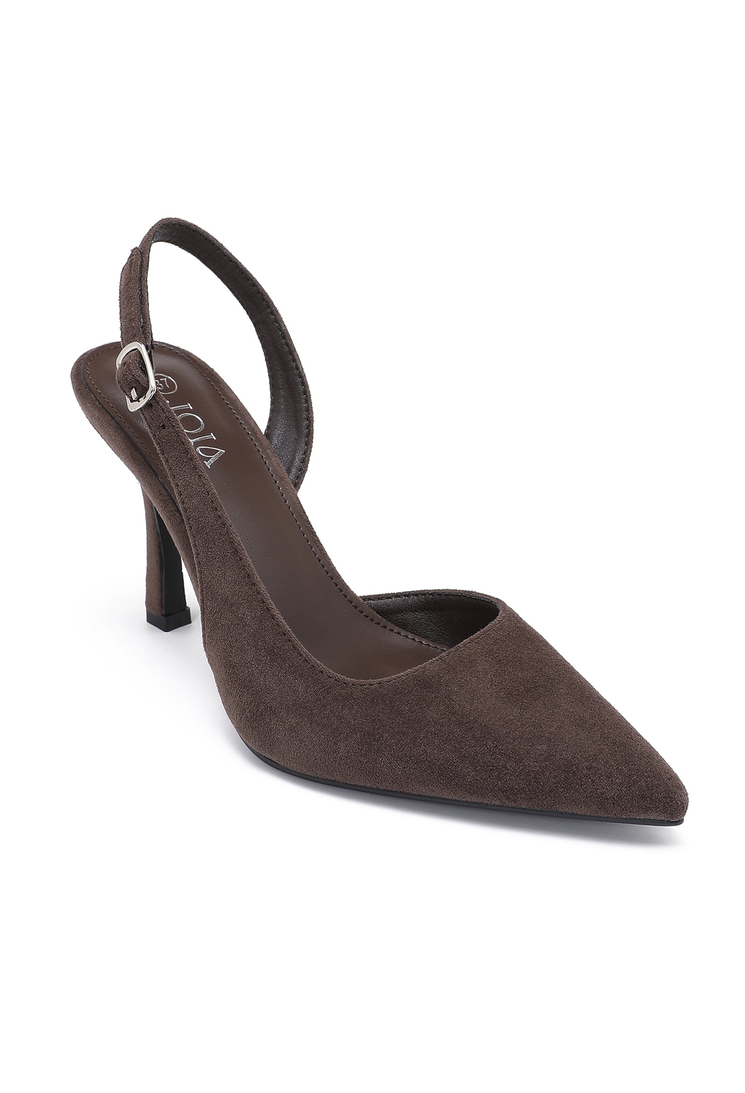 Brown Suede Slingback Heel