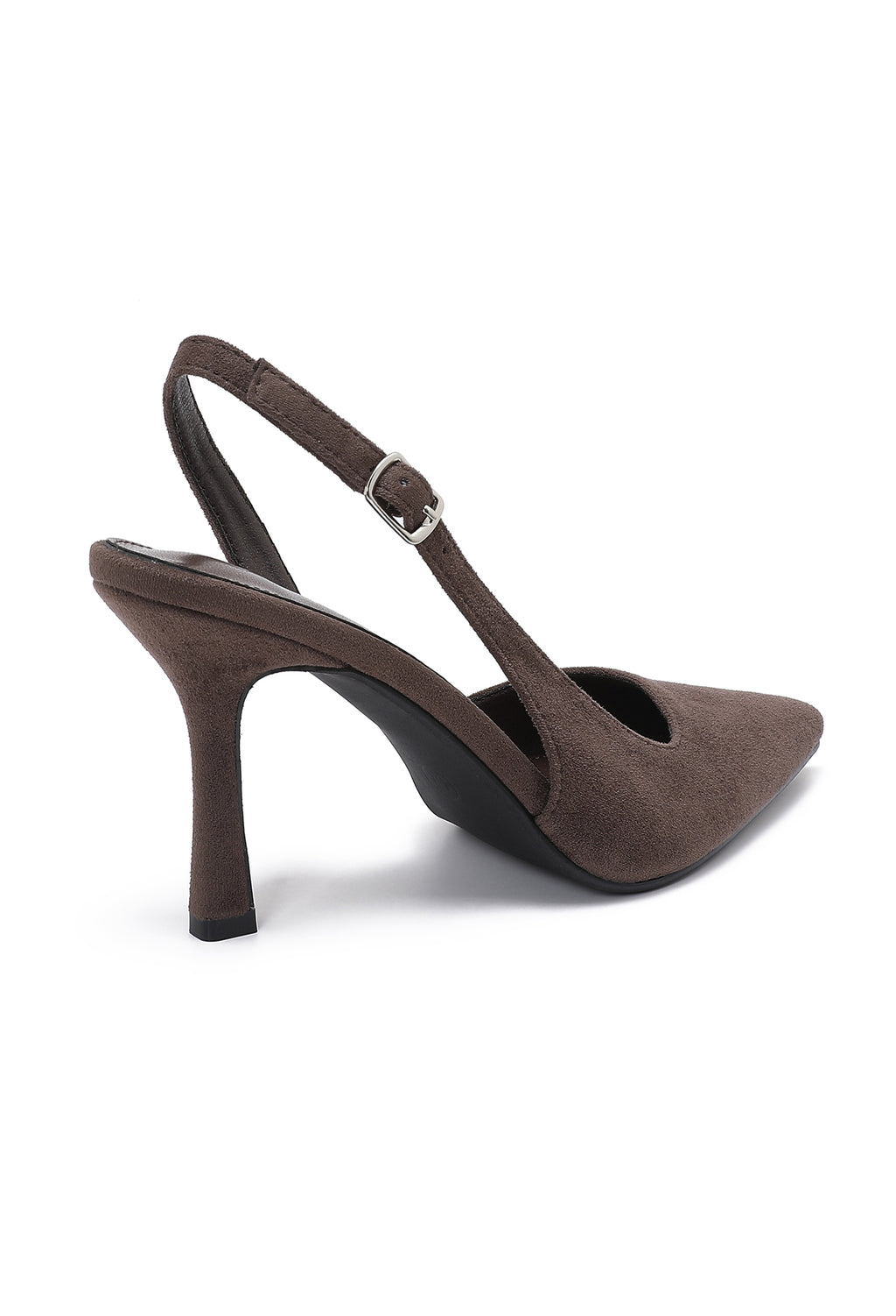 Brown Suede Slingback Heel