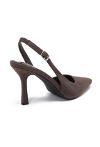 Brown Suede Slingback Heel