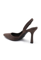 Brown Suede Slingback Heel