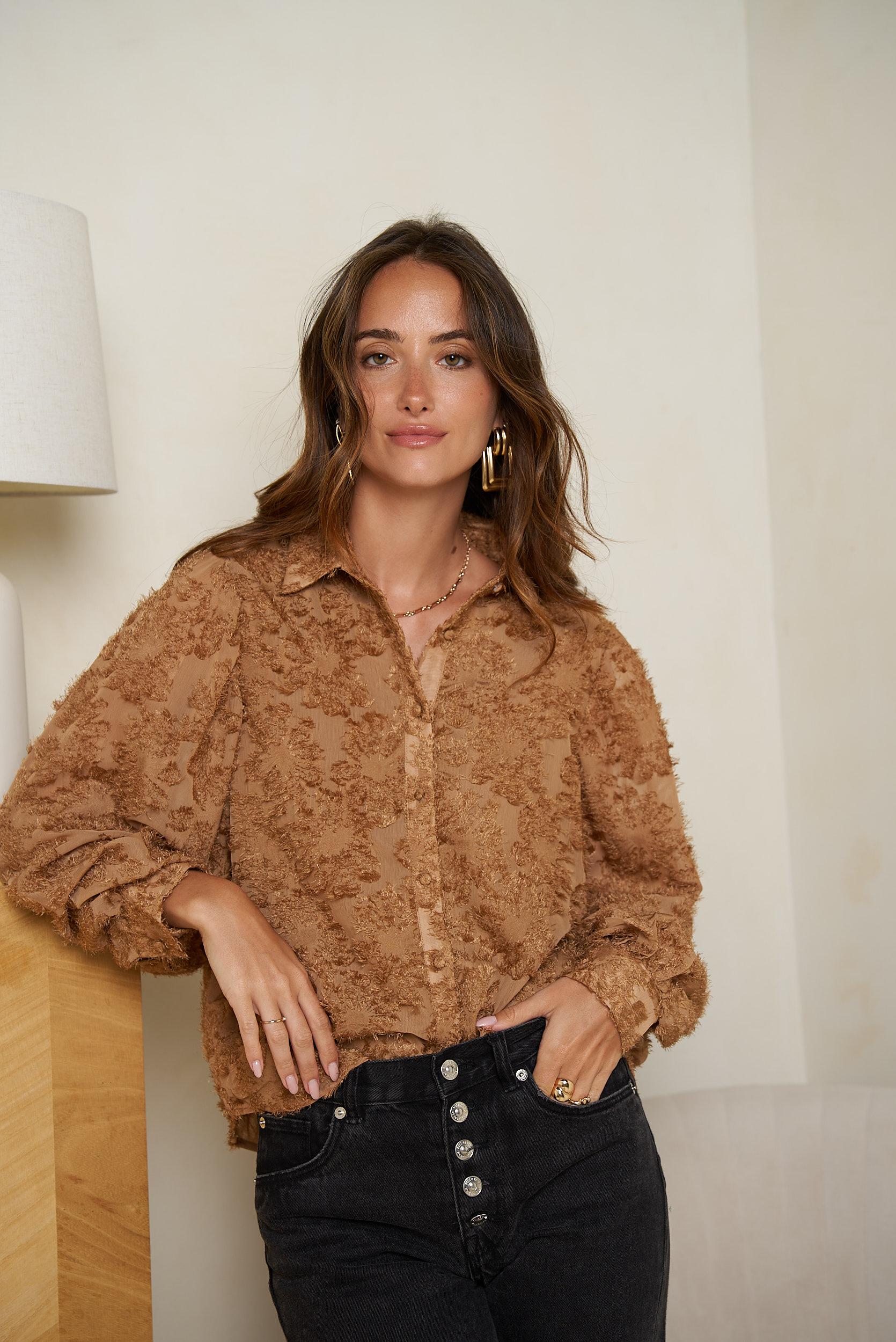 Café Lace Textured Blouse