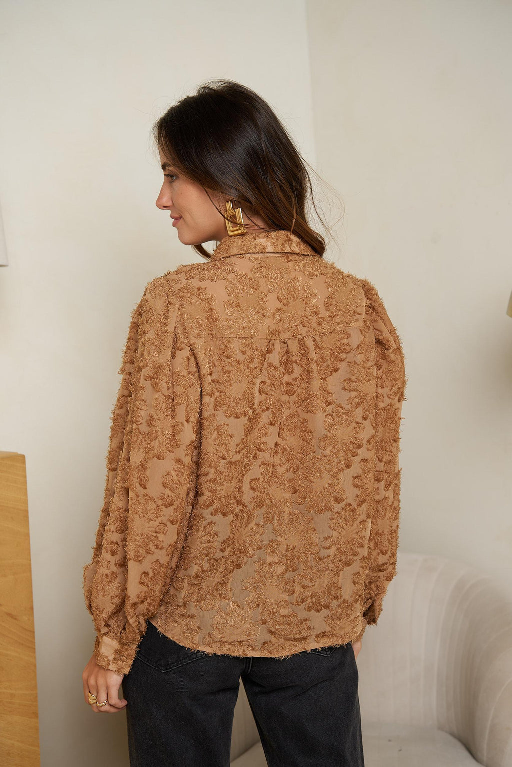 Café Lace Textured Blouse