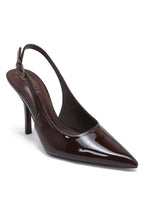 Brown Patent Slingback Heel