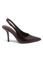 Brown Patent Slingback Heel