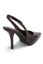 Brown Patent Slingback Heel