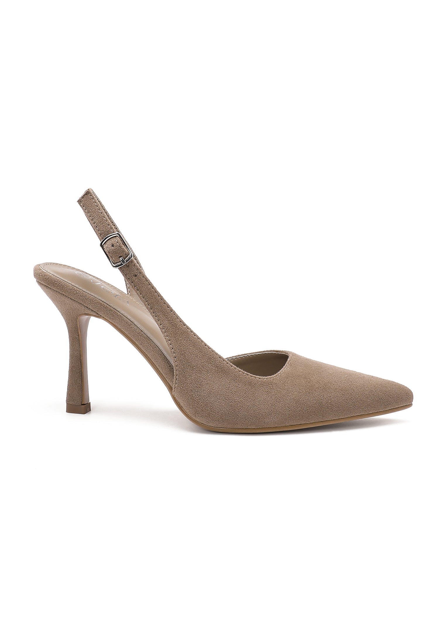 Camel Suede Slingback Heel