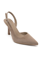 Camel Suede Slingback Heel