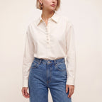Cream Pearl Embellished Shirt