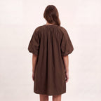 Isla Brown Puff Sleeve Dress
