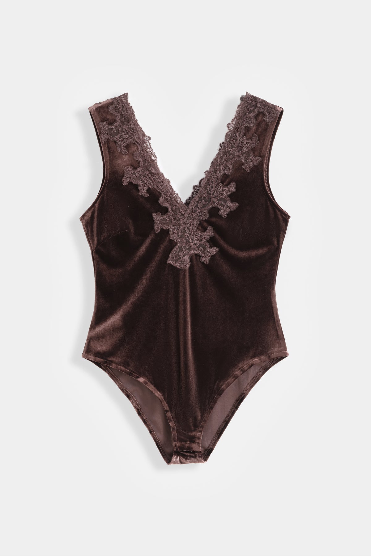 Brown Velvet & Bodysuit