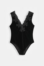 Black Velvet & Lace Bodysuit