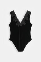 Black Velvet & Lace Bodysuit
