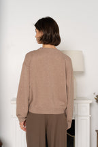 Taupe Embellished Knit Sweater