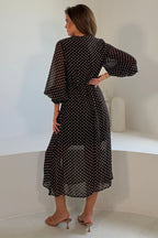 Oraya Brown Polka Dot Dress