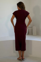 Terri Burgundy Midi Dress