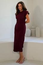 Terri Burgundy Midi Dress