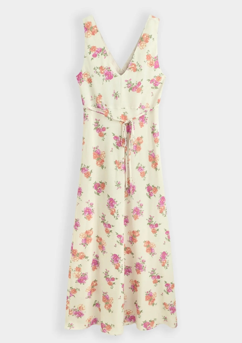 Butter Yellow Floral Midi Print Dress