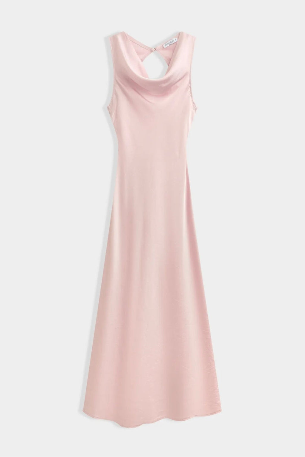 Pink Satin Cowl Neck Dress