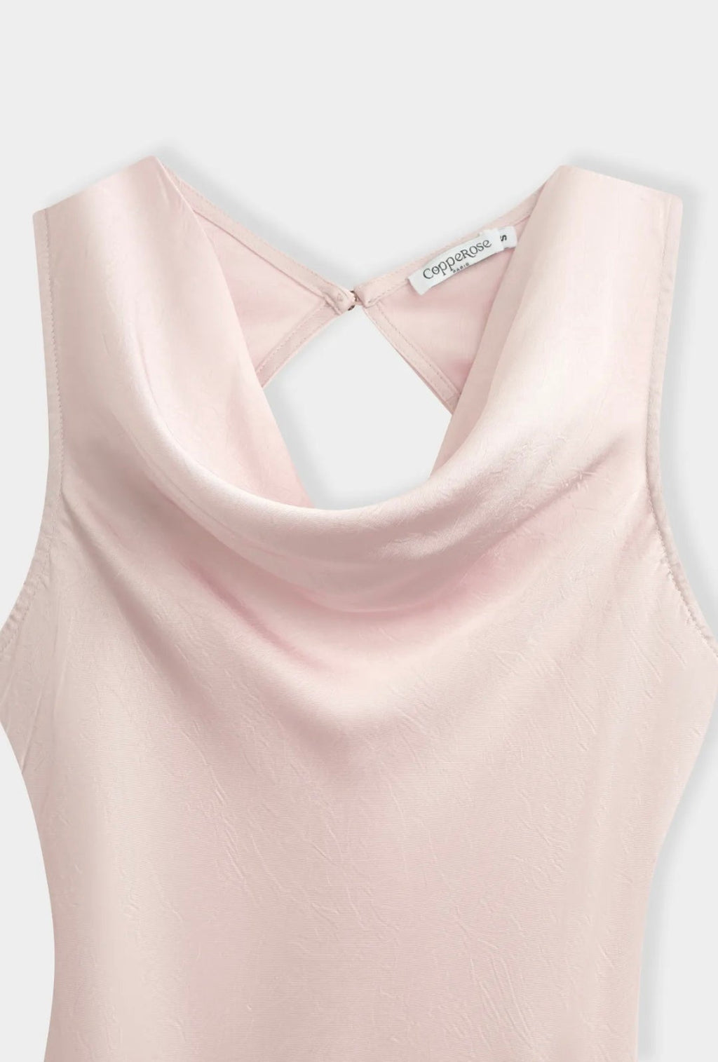 Pink Satin Cowl Neck Dress
