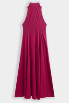 Fuchsia Midi Halter Dress