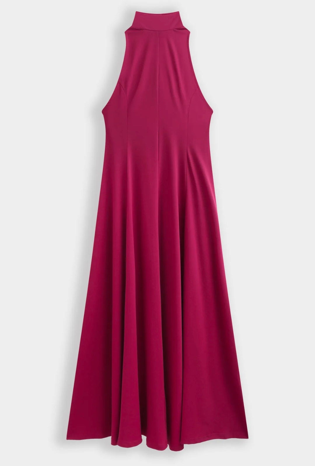 Fuchsia Midi Halter Dress