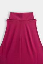Fuchsia Midi Halter Dress