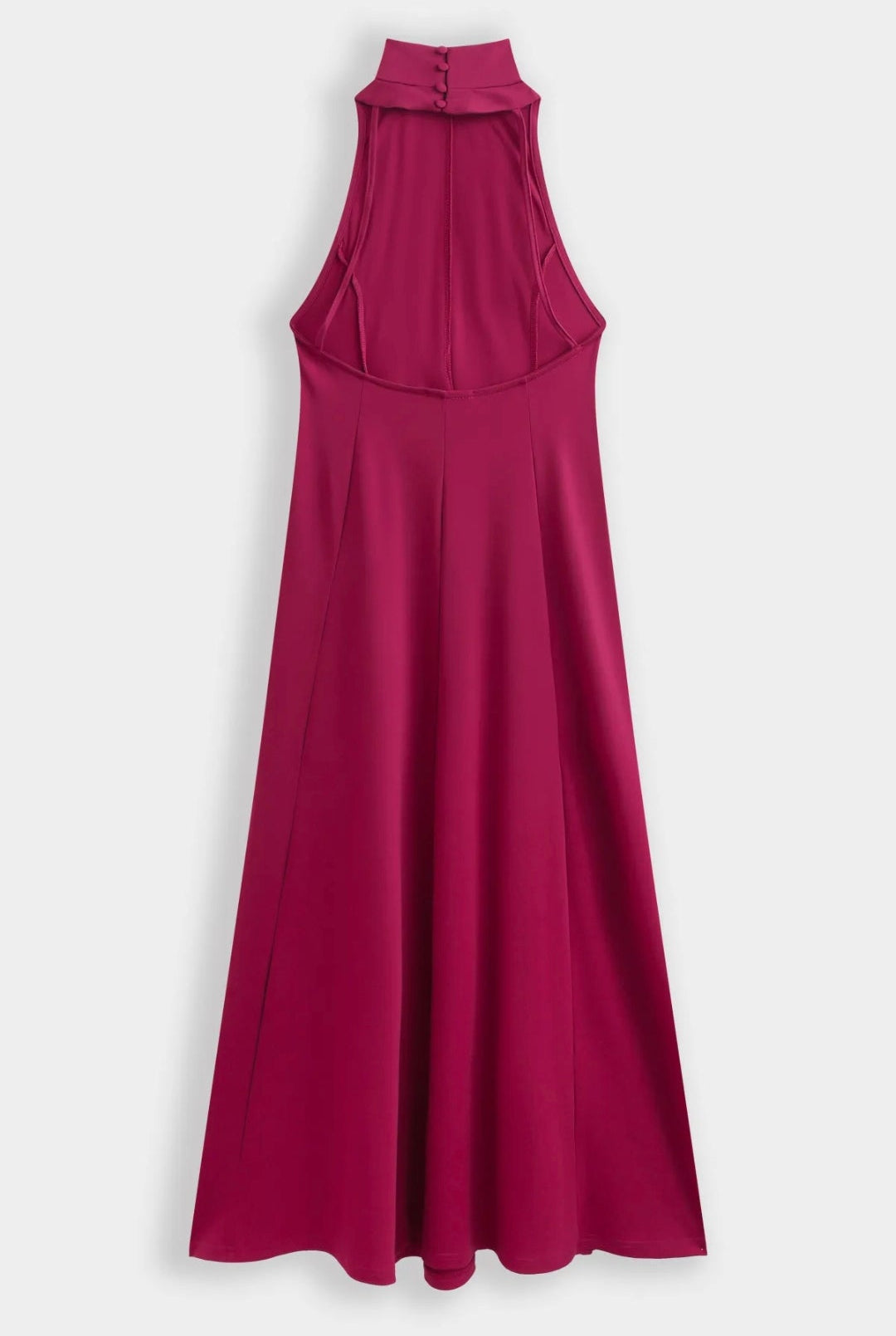 Fuchsia Midi Halter Dress