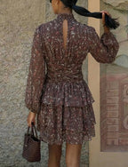 Brown Floral Mini Dress