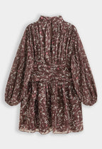Brown Floral Mini Dress
