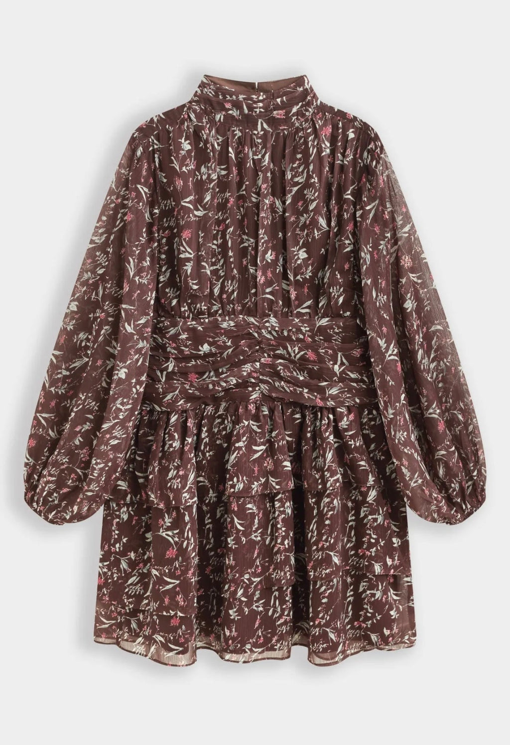Brown Floral Mini Dress