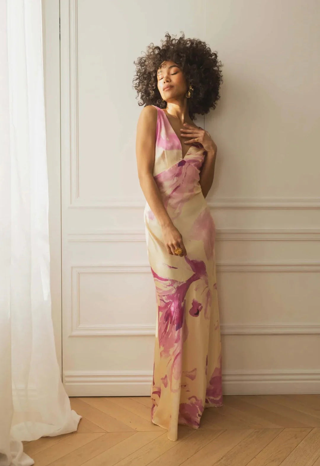 Fuchsia Print Maxi Dress