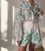 Green Meadow Floral Blouse