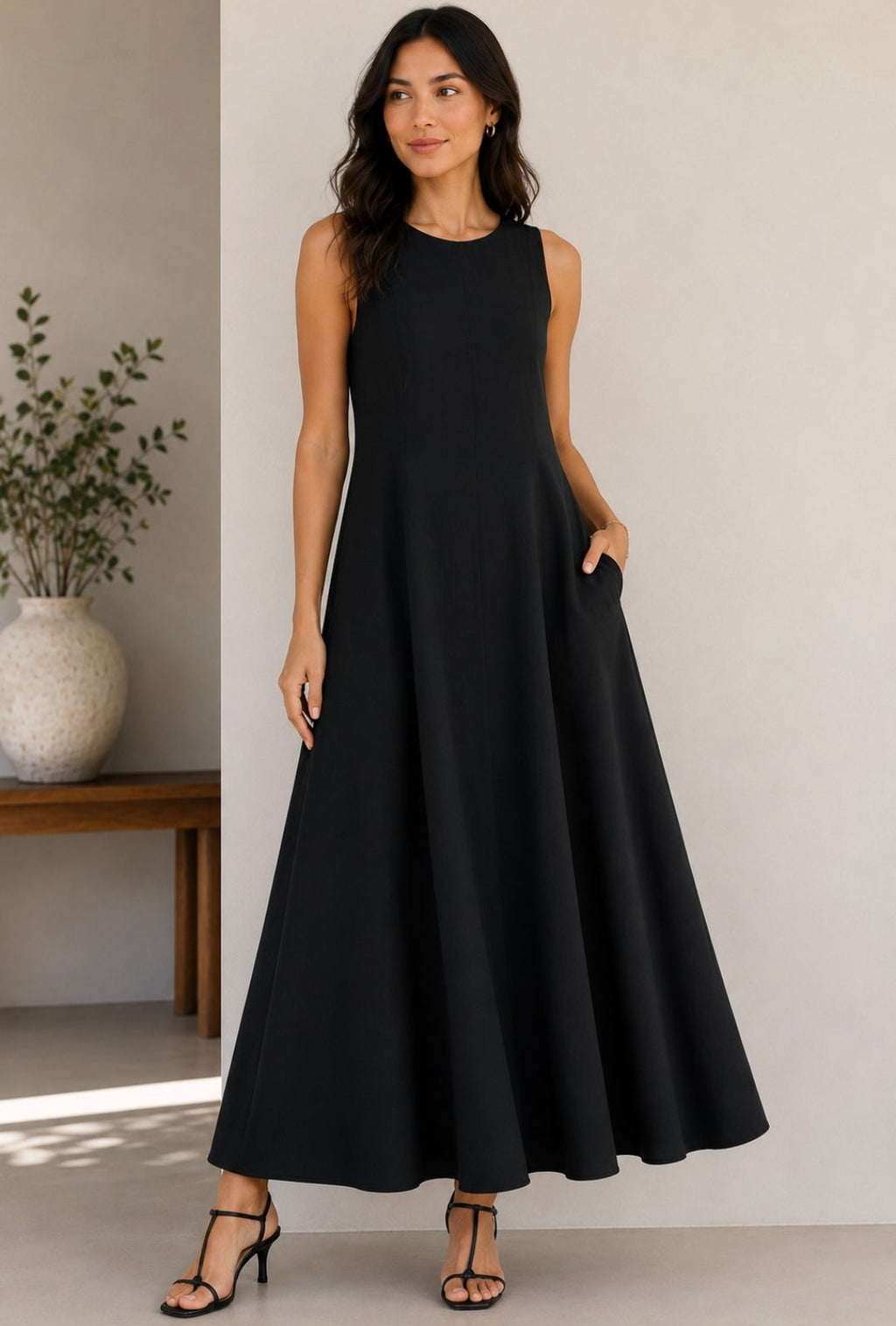 Black Everly A Line Dress