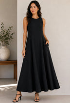 Black Everly A Line Dress