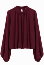 Burgundy Elara Blouse