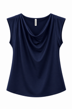 Navy Ella Cowl Neck Top