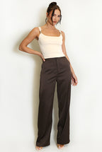 Brown Satin Trousers