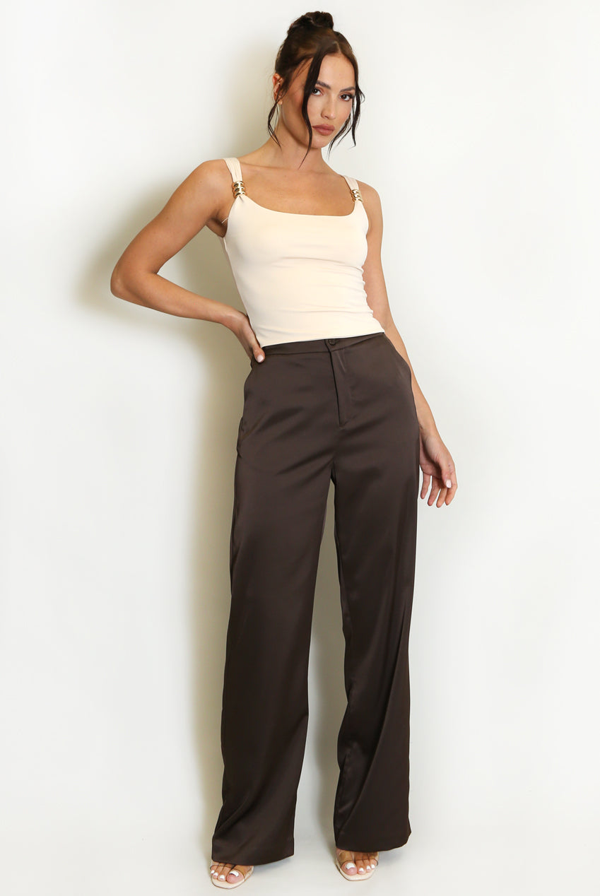 Brown Satin Trousers