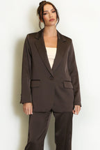 Brown Satin Blazer