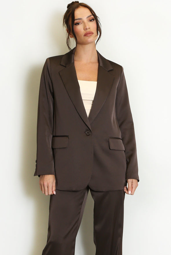 Brown Satin Blazer