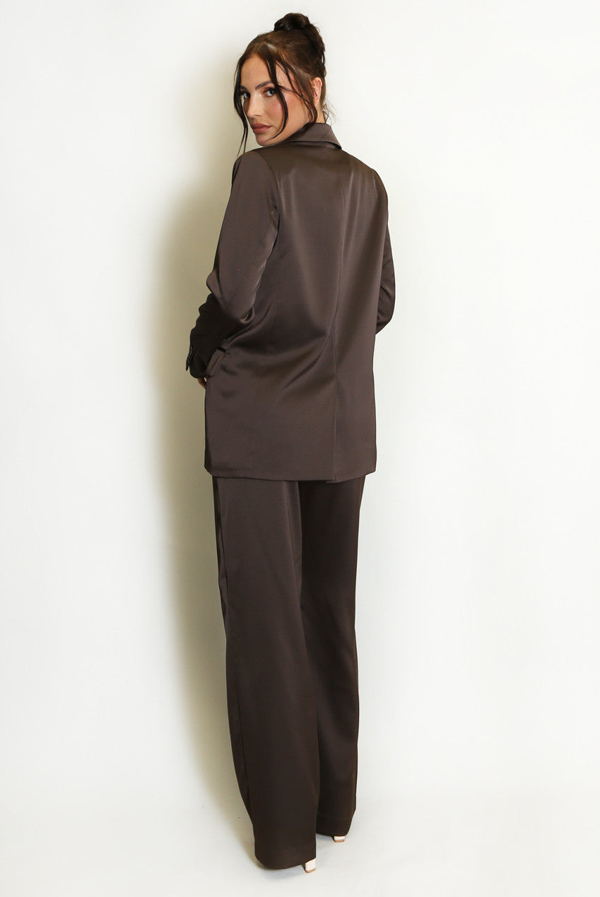 Brown Satin Blazer